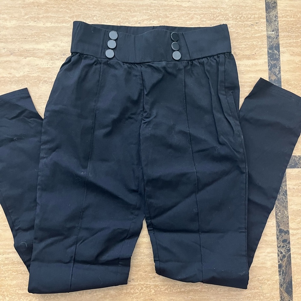 Black pants, size 8 snug fit around waist